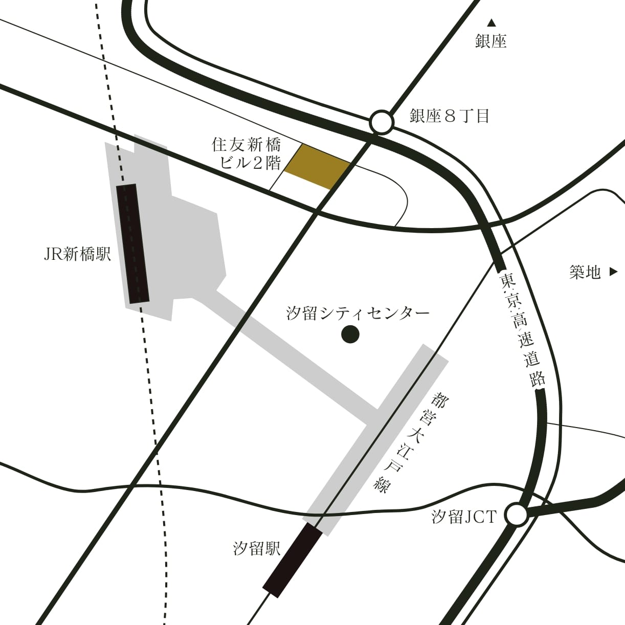 Map of the area around TOKi